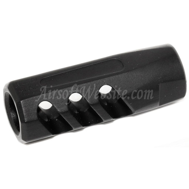 APS EMG Lizenzierte F1 Firearms CMB Mündungsfeuerbremse mit flacher Oberfläche für -14 mm CCW-Gewehre mit gegen den Uhrzeigersinn gedrehtem Lauf, Airsoft