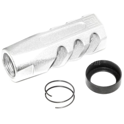 APS EMG Lizenzierte F1 Firearms CMB Mündungsfeuerbremse mit flacher Oberfläche für -14 mm CCW-Gewehre mit gegen den Uhrzeigersinn gedrehtem Lauf, Airsoft