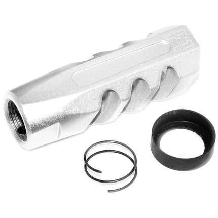 Cache-flamme à frein de bouche coudé pour armes à feu F1 sous licence APS EMG, pour fusils à canon fileté 14 mm CCW et antihoraire Airsoft