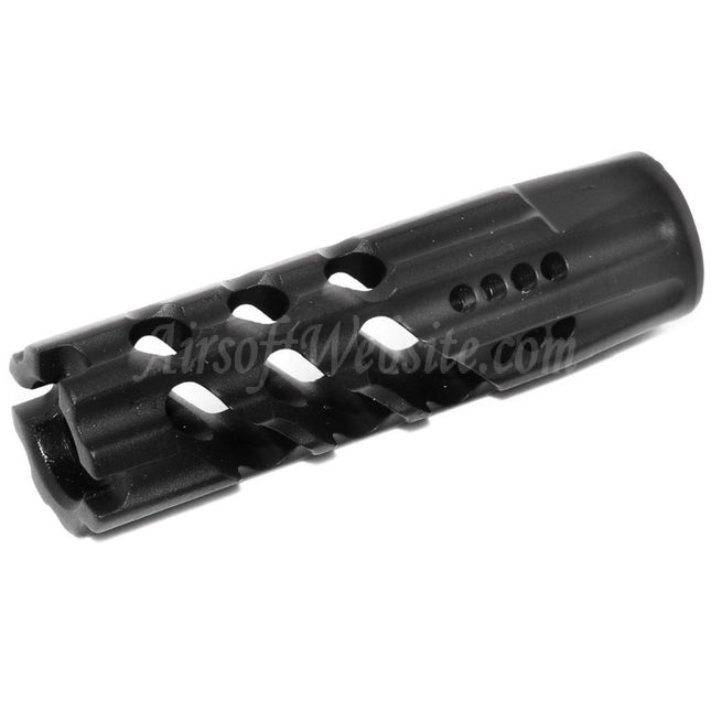 APS EMG Licensed F1 Firearms Dragon Slay Faced Mündungsfeuerbremse Flash Hider für -14 mm CCW-Gewehre mit gegen den Uhrzeigersinn gedrehtem Lauf, Airsoft, Schwarz