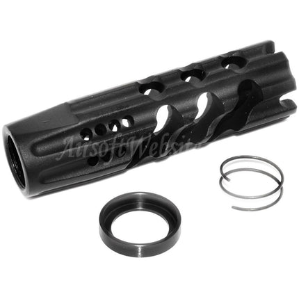 APS EMG Licensed F1 Firearms Dragon Slay Faced Muzzle Brake Flash Hider For -14mm CCW Counter-Clockwise Thread Barrel Rifles Airsoft Black