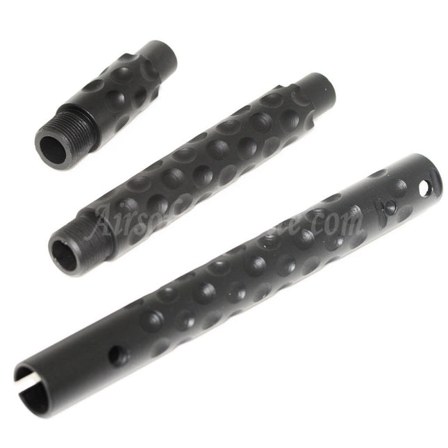 Airsoft Website 3pcs Aluminium KAC PDW Type Outer Barrel Extension Tube -14mm CCW Counter-Clockwise Thread Rifles Black