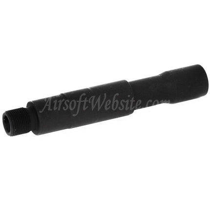 CYMA 4 Zoll 100 mm Aluminium CQB Außenlauf-Verlängerungsrohr -14 mm CCW Gegenuhrzeigersinn-Gewinde für AEG GBB-Gewehre Airsoft Schwarz