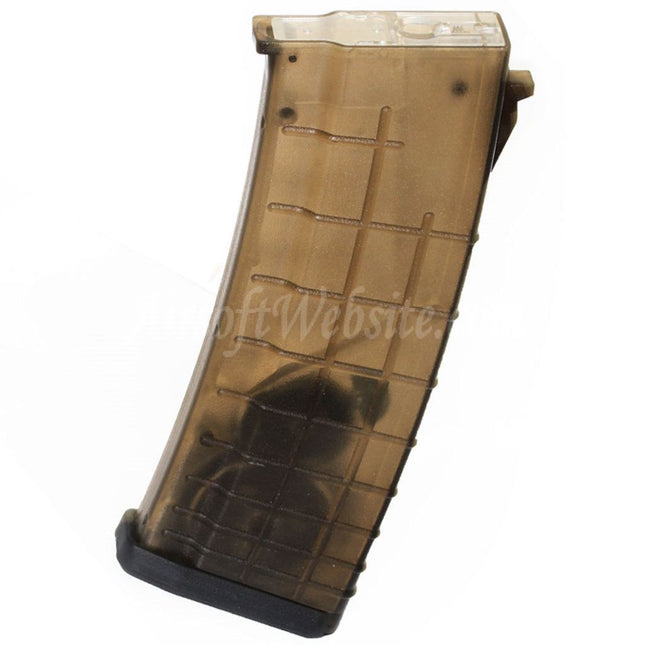 CYMA 450rd Bulgarian Waffle Hi-Cap Magazine For AK Series AEG Rifles Airsoft Translucent Brown
