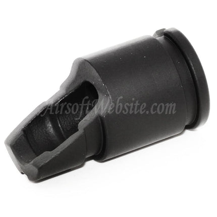Cache-flamme métallique incliné CYMA AKM pour fusils à canon fileté antihoraire -14 mm, noir