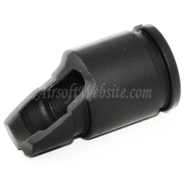 CYMA AKM Slant Metal Flash Hider für -14 mm CCW-Gewehre mit gegen den Uhrzeigersinn gerichtetem Gewindelauf, Airsoft, Schwarz