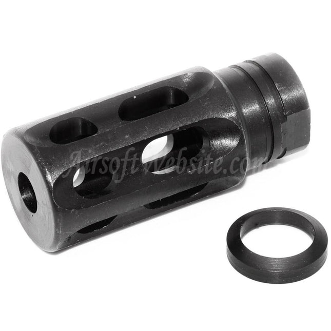 5KU Stahl Notalon Breacher Brake Flash Hider für -14mm CCW Gegen den Uhrzeigersinn Gewinde Lauf Gewehre Airsoft Schwarz