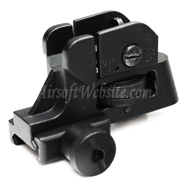 Viseur arrière tactique D-BOYS CQB à double ouverture pour fusils à rail de 20 mm Airsoft