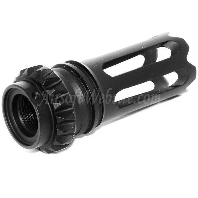 D-BOYS QD SCAR Type Flash Hider For -14mm CCW Counter-Clockwise Thread Barrel Rifles Airsoft Black