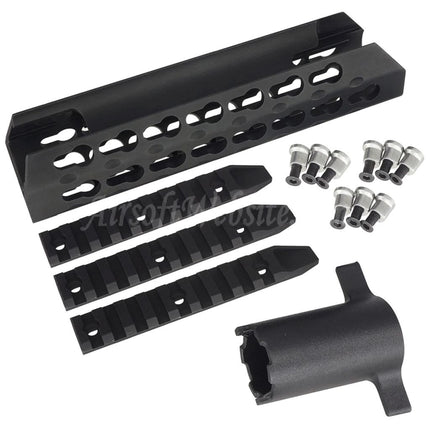 APS CNC Aluminum 7" Inches Keymod Forend Handguard For APS CAM870 Shotgun Airsoft Black