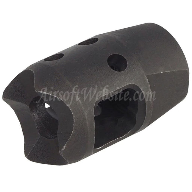 AIRSOFT WEBSITE Mini XT Type Steel Flash Hider Suitable For -14mm CCW Counter-Clockwise Thread Barrel Rifles Black