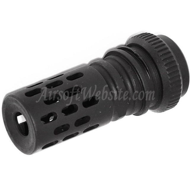 Airsoft Website BattleComp AAC Typ Metall-Mündungsfeuerdämpfer für -14mm CCW Gewehre mit gegen den Uhrzeigersinn gedrehtem Lauf, Schwarz