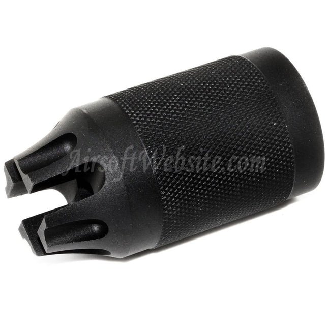 Airsoft Website Diablo Typ Metall-Mündungsfeuerdämpfer für -14 mm CCW-Gewehre mit gegen den Uhrzeigersinn gerichtetem Gewindelauf, Airsoft, Schwarz