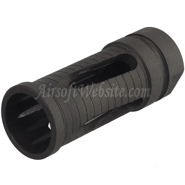 AIRSOFT WEBSITE 56mm Metal Flash Hider Suitable For -14mm CCW Counter-Clockwise Thread Barrel Rifles Black