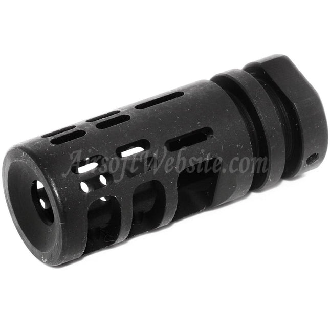 5KU Gamma 762 Typ Metall-Mündungsfeuerdämpfer für -14mm CCW-Gewehre mit gegen den Uhrzeigersinn gerichtetem Gewindelauf, Airsoft, Schwarz
