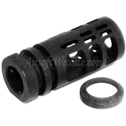 5KU Gamma 762 Typ Metall-Mündungsfeuerdämpfer für -14mm CCW-Gewehre mit gegen den Uhrzeigersinn gerichtetem Gewindelauf, Airsoft, Schwarz