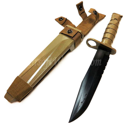 CYMA Plastic M10 OKC-3S Bayonet Knife (Non-Sharp Soft Rubber Fake Knife) with Sheath