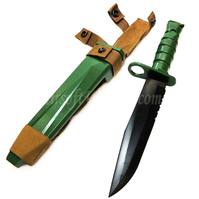 CYMA Plastic M10 OKC-3S Bayonet Knife (Non-Sharp Soft Rubber Fake Knife) with Sheath