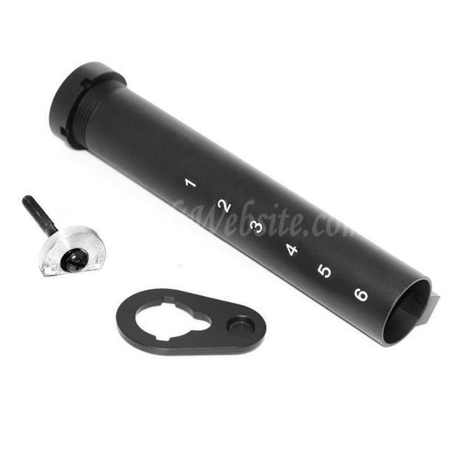 Tube tampon de crosse APS 6 positions pour fusils ASR M4 M16 AEG Airsoft, noir