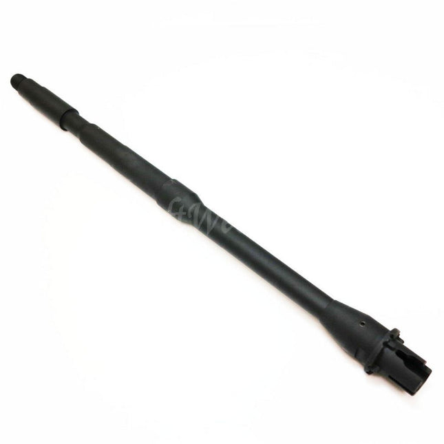 5KU 365mm 14.25" Aluminium Outer Barrel Carbine Length -14mm CCW Counter-Clockwise Thread For M4 M16 Series AEG Rifles Airsoft Black