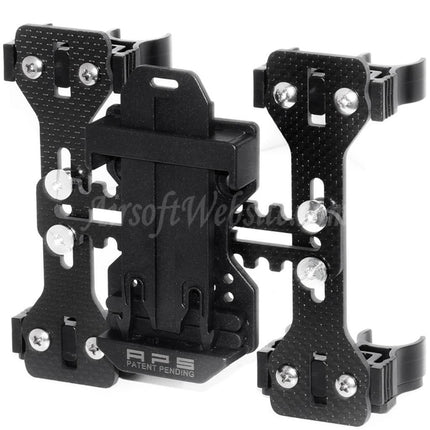 APS 2x Quad-Load Shotshell Caddy System With Belt Loop For CAM870 Shotgun Shell Black