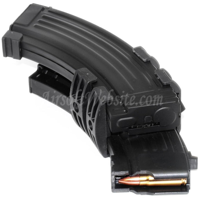 BATTLEAXE 1200rd Auto Winding Electric Dual Magazine with 220v EU Plug For AK Series AEG Rifles Airsoft Black
