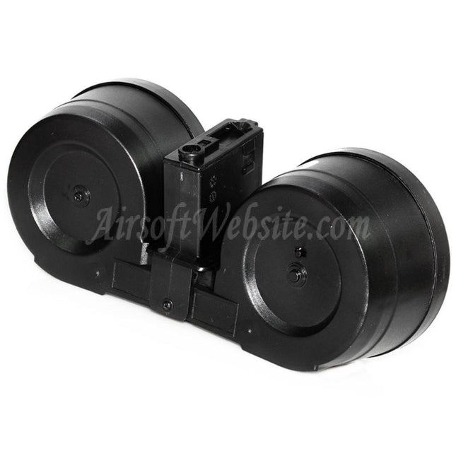 BATTLEAXE 2500rd Drum Magazine Electric C-Mag For M4 M16 Series AEG Rifles Airsoft Black