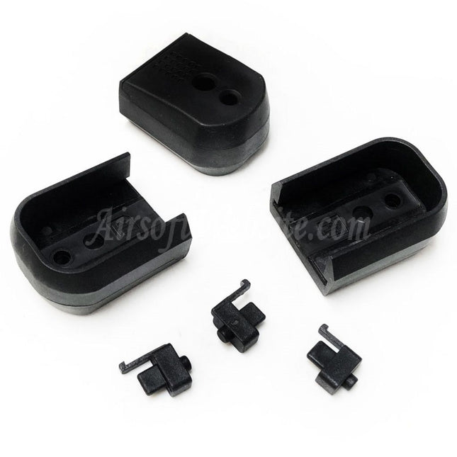 PTS 3pcs Enhanced Pistol Shockplate Magazine Baseplate For KJW EMG Tokyo Marui Hi-Capa GBB Magazine Black