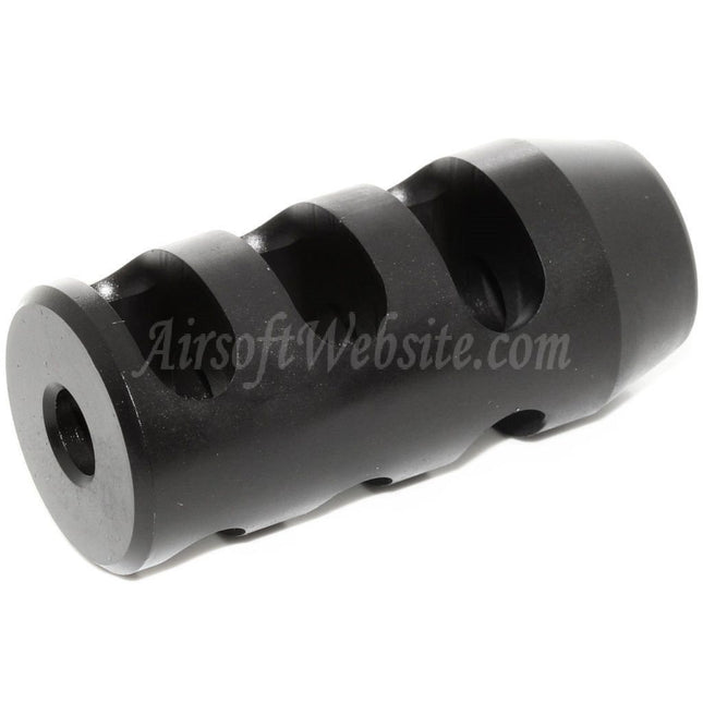 King Arms 68 mm M700 Taktischer runder Mündungsfeuerdämpfer für -14 mm CCW-Gewehre mit gegen den Uhrzeigersinn gerichtetem Gewindelauf, Airsoft, Schwarz