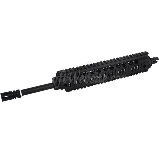E&C Aluminum SR15 RAS Handguard Rail System Front Set with 16 Inches Outer Barrel For M4 M16 Series AEG Rifles Airsoft Black