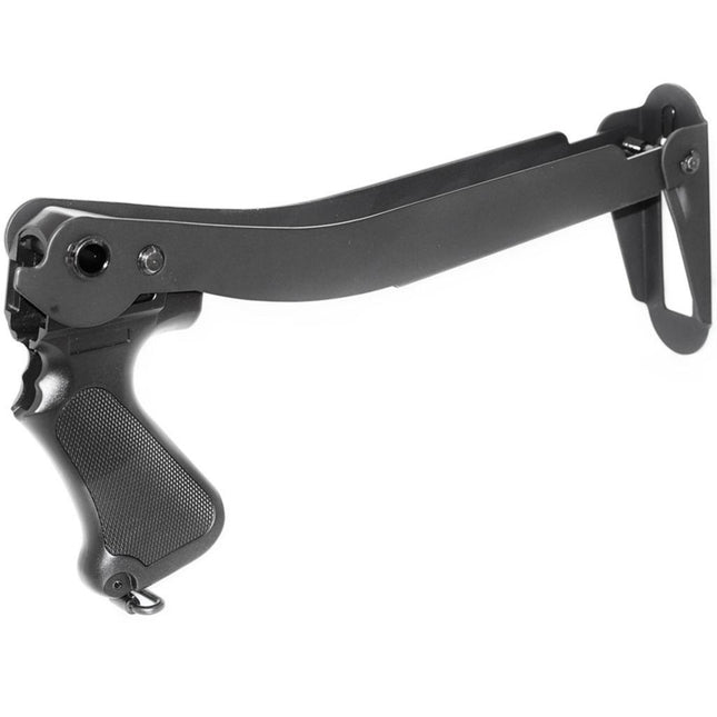 Crosse pliante en métal CYMA avec poignée en plastique pour fusil de chasse CYMA série M870 Airsoft Noir