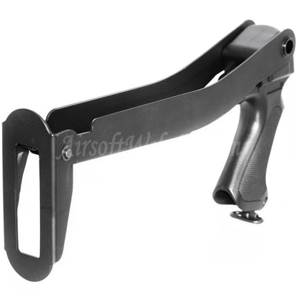Crosse pliante en métal CYMA avec poignée en plastique pour fusil de chasse CYMA série M870 Airsoft Noir