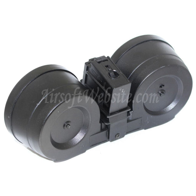 BATTLEAXE 2500rd Drum Magazine Auto Winding Electric Sound Control C-Mag For G36 Series AEG Rifles Airsoft Black