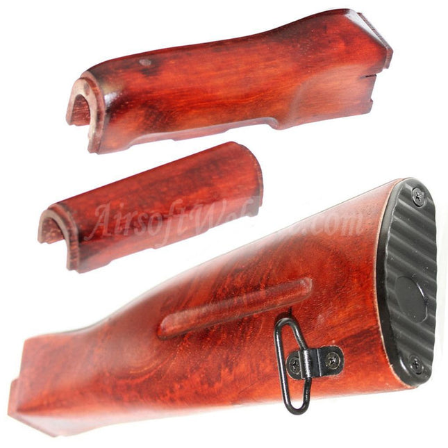 Kit garde-main et crosse en bois APS pour fusils APS Matrix D-Boys CYMA Golden Eagle JG Tokyo Marui série AK74 AEG Airsoft
