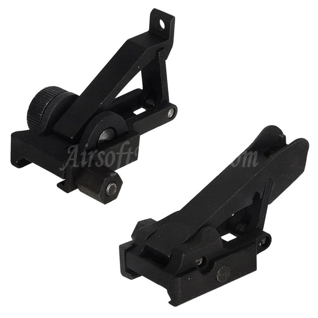Site web Airsoft : viseur avant et arrière rabattable en métal Mangone pour fusils à rail Picatinny de 20 mm