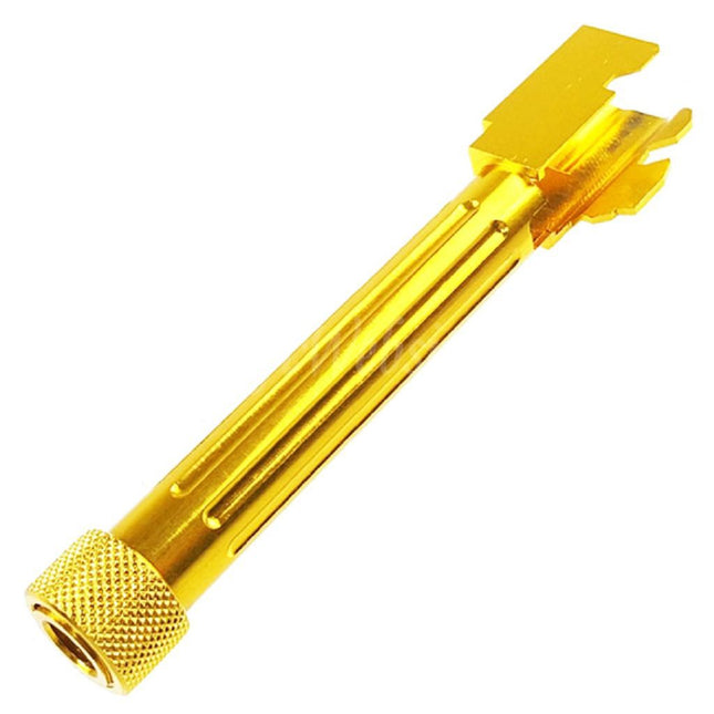5KU CNC Aluminum Outer Barrel Type 2 with -14mm CCW Counter-Clcokwise Thread Cover For Tokyo Marui G17 GBB Pistols Airsoft Gold