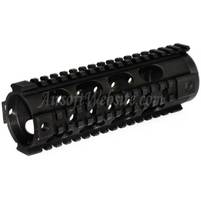 5KU 183mm Fighting Cat Carbine Length Free Float Handguard 4-Side Rail System for M4 M16 Series AEG GBB Rifles Airsoft Black