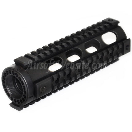 5KU 183mm Fighting Cat Carbine Length Free Float Handguard 4-Side Rail System for M4 M16 Series AEG GBB Rifles Airsoft Black