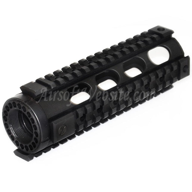 5KU 183mm Fighting Cat Carbine Length Free Float Handguard 4-Side Rail System for M4 M16 Series AEG GBB Rifles Airsoft Black