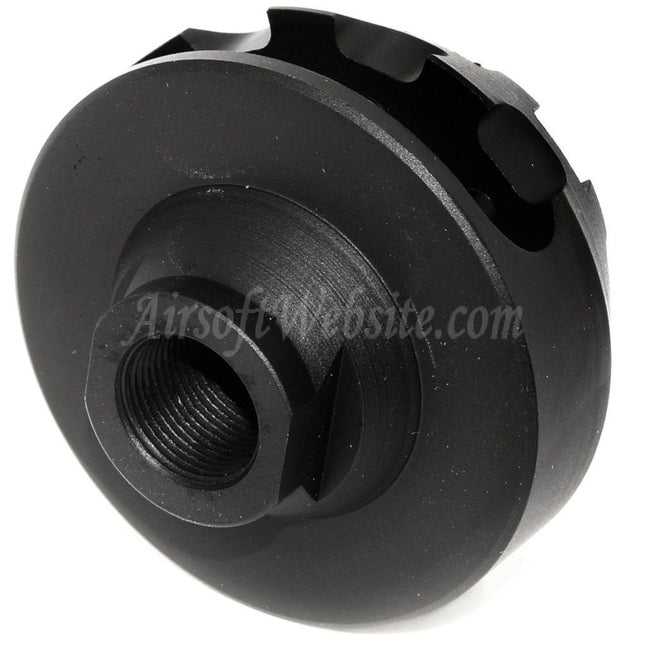 5KU Aluminium Cookie Cutter Comp Flash Hider für -14mm CCW gegen den Uhrzeigersinn Gewinde Lauf Gewehre Airsoft Schwarz