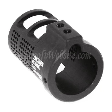 5KU Aluminum CAGE Blast Diverter Flash Hider For -14mm CCW Counter-Clockwise Thread Barrel Rifles Airsoft Black