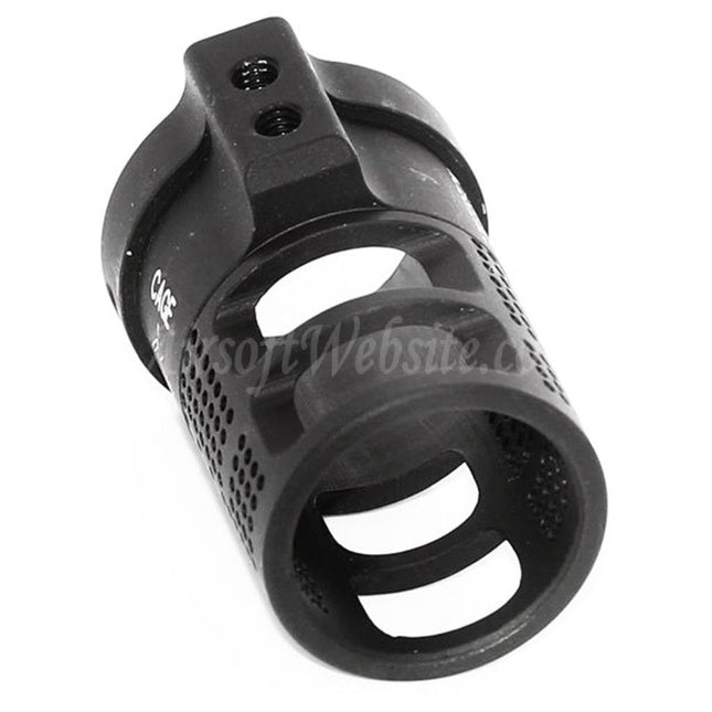 5KU Aluminium CAGE Blast Diverter Flash Hider Für -14mm CCW Gegen den Uhrzeigersinn Gewinde Barrel Gewehre Airsoft Schwarz