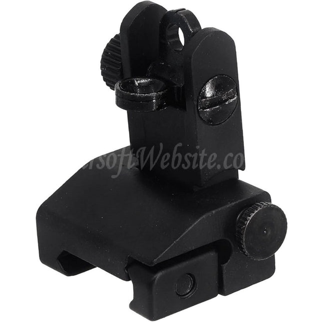 Site web Airsoft : viseur arrière rabattable en alliage métallique pour fusils à rail Picatinny de 20 mm