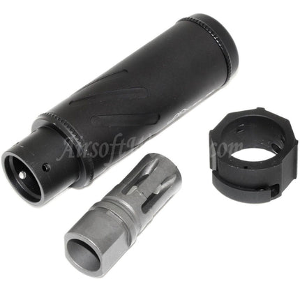 5KU 128mm/149mm SOCOM556 Mini QD Suppressor Silencer B with Flash Hider For -14mm CCW Counter-Clockwise Thread Barrel Rifles Airsoft Black