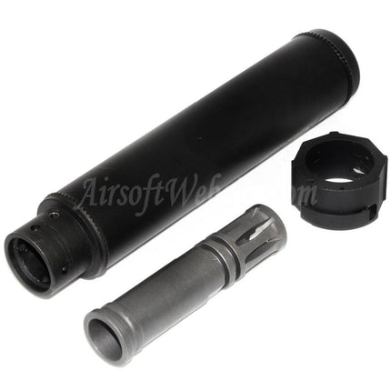 5KU 193mm SOCOM556 AR QD Suppressor Silencer A with Flash Hider For -14mm CCW Counter-Clockwise Thread Barrel Rifles Airsoft Black