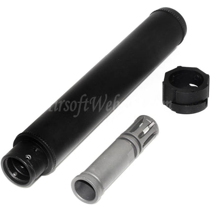 5KU 249mm SOCOM762 SS QD Suppressor Silencer A with Flash Hider For -14mm CCW Counter-Clockwise Thread Barrel Rifles Airsoft Black