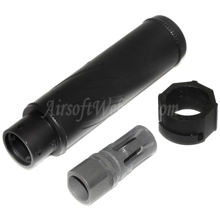 5KU 153mm/173mm SOCOM556 RC QD Suppressor Silencer with Flash Hider For -14mm CCW Counter-Clockwise Thread Barrel Rifles Airsoft Black