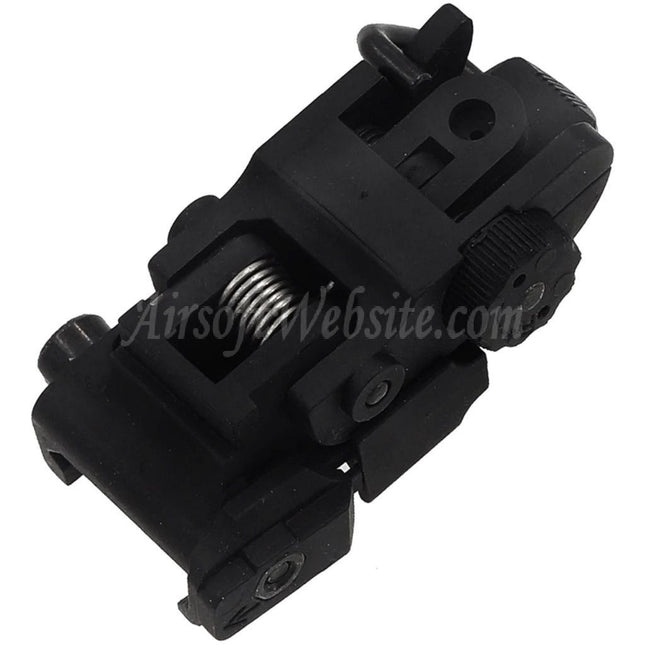 Site web Airsoft : viseur arrière rabattable en plastique M4SS pour fusils à rail Picatinny de 20 mm
