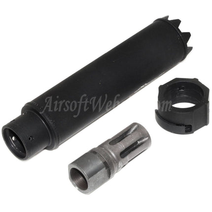 5KU 170mm/191mm SOCOM MG Monster QD Suppressor Silencer with Flash Hider For -14mm CCW Counter-Clockwise Thread Barrel Rifles Airsoft Black