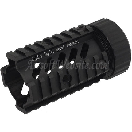 Golden Eagle 4-Sides 8-Slots Rails Short Type Stubby Free Float RIS Handguard Rail System For M4 M16 Series AEG Rifles Airsoft Black